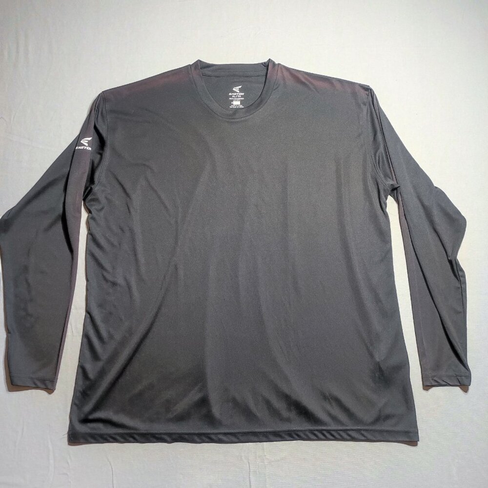 Easton active wear long sleeve shirt men's size XL black with white logo